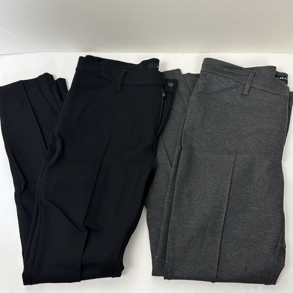 J Brand Pants Black Grey Work Career Stretchy Pull On Slip On Skinny Straight 30